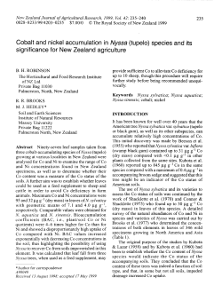 Cobalt and nickel accumulation in Nyssa (tupelo)