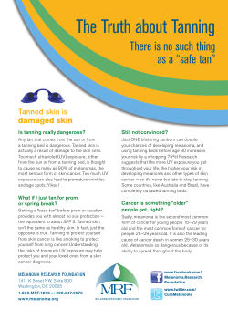 The Truth about Tanning - Melanoma Research Foundation