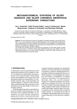 MECHANOCHEMICAL SYNTHESIS OF SILVER VANADATE AND