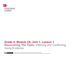 Grade 4: Module 2A: Unit 1