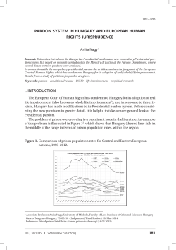 pardon system in hungary and european human rights jurisprudence