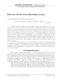 Pathways and the Army Operating Concept
