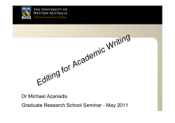 Editing for Academic Writing