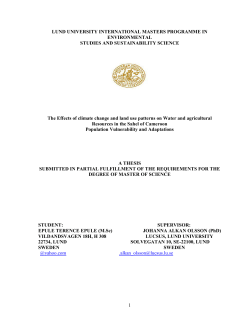 The Effects of Climate Change on Water and agricultural