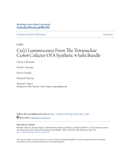 Cu(i) Luminescence From The Tetranuclear Cu4s4 Cofactor Of A