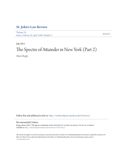 The Spectre of Attainder in New York (Part 2)," St. John`s