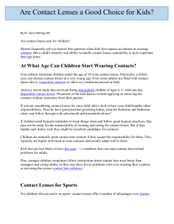 Are Contact Lenses Good For Kids?