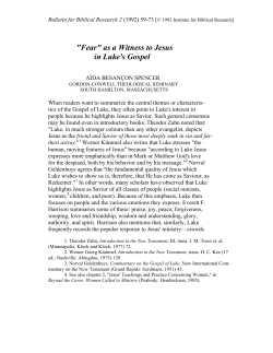 "Fear" as a Witness to Jesus in Luke`s Gospel