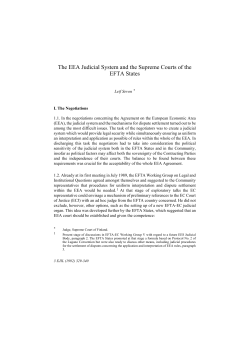 The EEA Judicial System and the Supreme Courts of the