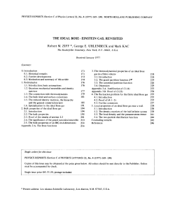 THE IDEAL BOSE&mdash;EINSTEIN GAS, REVISITED Robert M. ZIFF `i