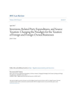 Inversions, Related Party Expenditures, and Source Taxation