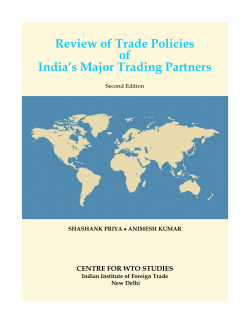 Review of Trade Policies of India`s Major Trading Partners (Second