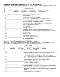 Figurative Language/Sound Devices in &ldquo;The Highwayman&rdquo;