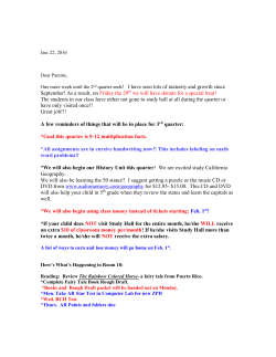 One more week until the 2nd quarter ends! I have