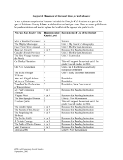 Suggested Placement of Harcourt Time for Kids Readers