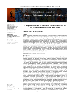 Comparative effect of isometric, isotonic exercises on the