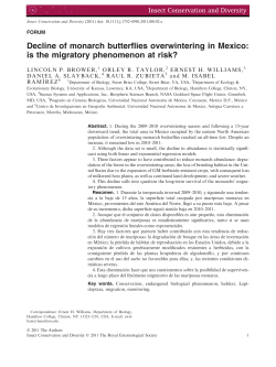 Decline of monarch butterflies overwintering in