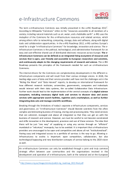 e-Infrastructure Commons summary document - e-IRG