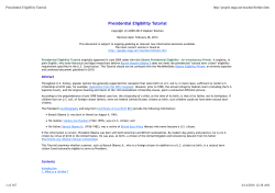 Presidential Eligibility Tutorial