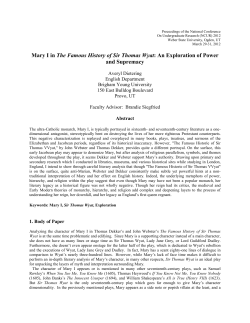 Mary I in The Famous History of Sir Thomas Wyat: An Exploration of