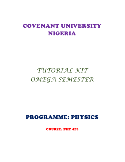 phy423 tutorial kit - Covenant University