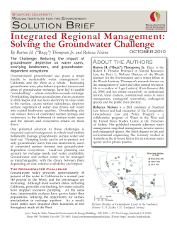 Solving the Groundwater Challenge