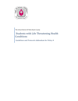 Students with Life Threatening Health Conditions
