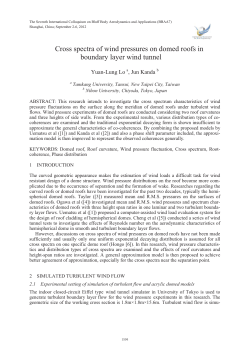 Cross spectra of wind pressures on domed roofs in boundary