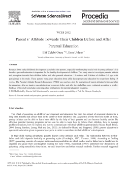 Parent s` Attitude Towards Their Children Before and After Parental
