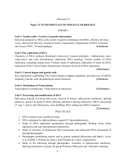 Fundamentals of Molecular Biology