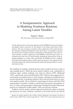 A Semiparametric Approach to Modeling - UNC