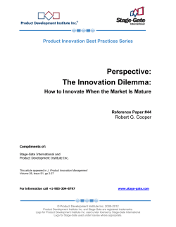 Perspective: The Innovation Dilemma - Stage