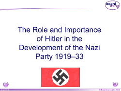 Nazi - Hitler`s role