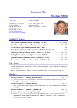 Curriculum Vitae Giuseppe Attardi Academic Career Education