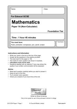 Mathematics - Sackville School