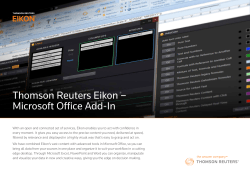 Thomson Reuters Eikon &ndash; Microsoft Office Add-In