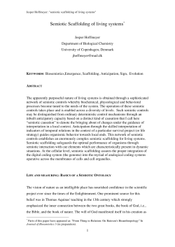 Semiotic Scaffolding of living systems