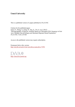 Phylogeography of Quercus variabilis Based on Chloroplast DNA