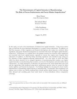 The Determinants of Capital Intensity in Manufacturing