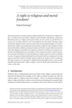 A right to religious and moral freedom?