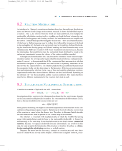 8.2 reaction mechanisms 8.3 bimolecular nucleophilic substitution