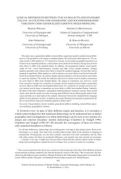 lexical differences between tuscan dialects and standard italian