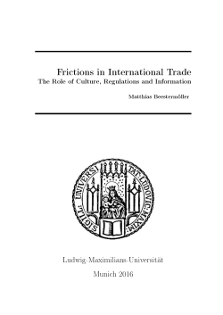 Frictions in International Trade. The Role of Culture, Regulations