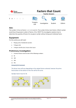 Factors that Count - TI Education