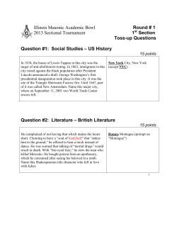 Round # 1 - Quizbowl Packet Archive