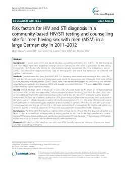 Risk factors for HIV and STI diagnosis in a community-based