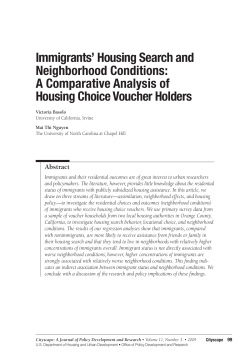 Immigrants` Housing Search and Neighborhood Conditions
