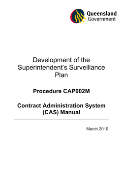 CAP002M - Development of the Superintendent`s Surveillance Plan
