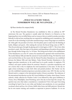 What is luxury today, tomorrow will be no longer