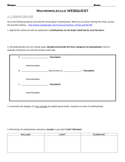 Macromolecule WEBQUEST